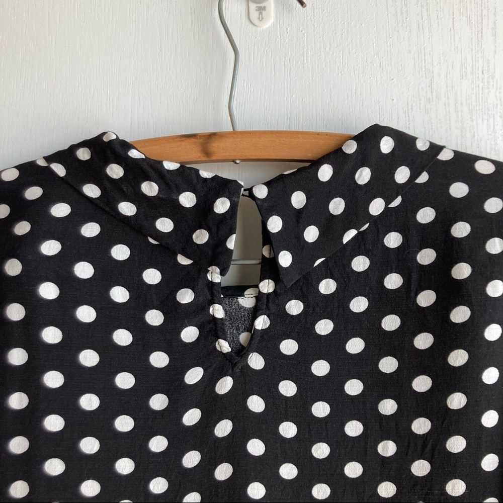 Zara Basic Collection Black With White Polka Dot … - image 8